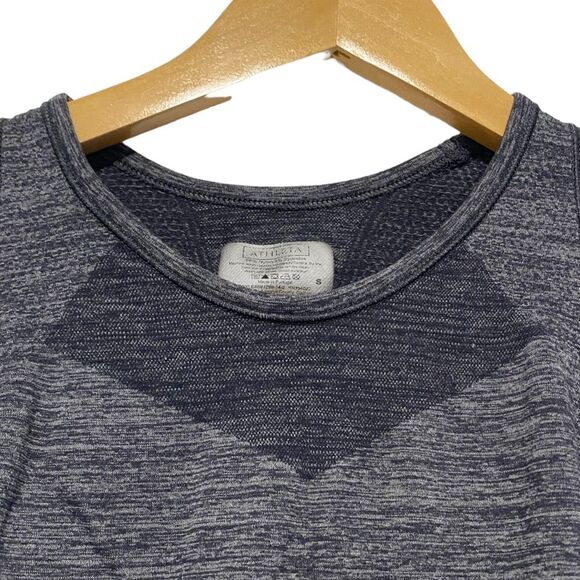 Athleta Size Small Finish Fast Gray Racerback Ruched Sides Tank - Picture 5 of 8